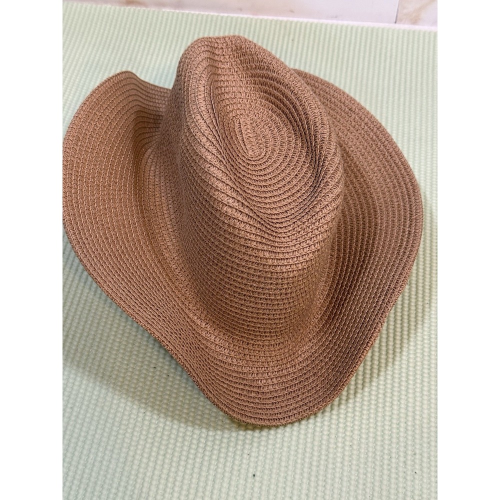 Funcredible 100% Paper Adjustable Western Cowboy Festival Tan Rodeo Straw Hat - Picture 1 of 7